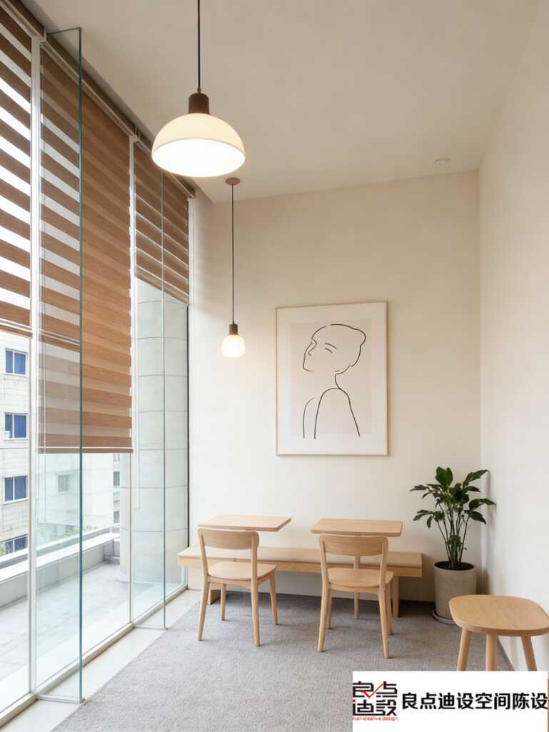 暖光木色+极简线条!这家咖啡店的装修软装设计绝了!